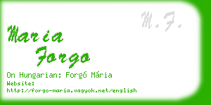maria forgo business card